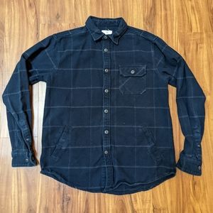 Heavy Weight Long Sleeve Button Down Flannel Blue